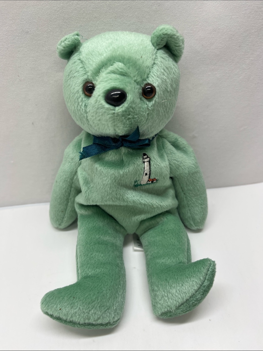 Green Plush Teddy Bear with Bow - Soft Kids Toy